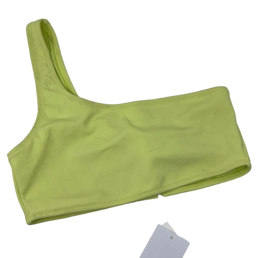 Good American Scuba Hot Shoulder Swim Top 1 Small Women's Key‎ Lime Green NWT